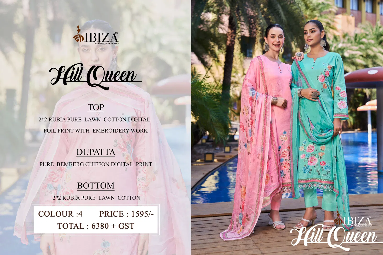 Hill Queen By Ibiza Lawn Cotton Printed Surat Salwar Kameez Wholesale Market