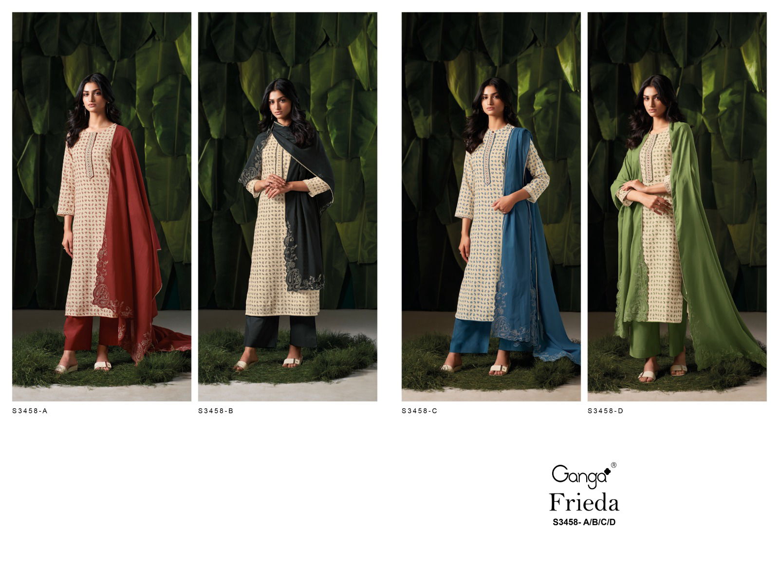 Frieda 3458 By Ganga Cotton Printed Designer Salwar Suit Suppliers In India