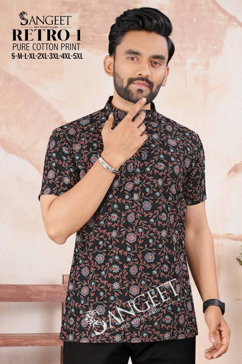 Sangeet Retro 1 Soft Cotton Printed Mens Shirt Manufacturers