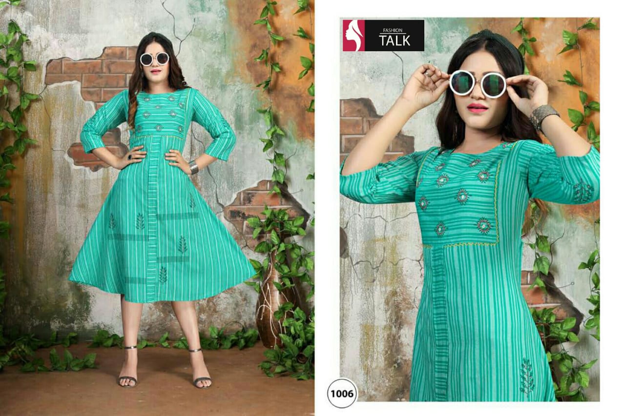 Ft Bingo Rayon Latest Fancy Regular Casual Wear Handwork Heavy Rayon Designer Kurtis Collection
