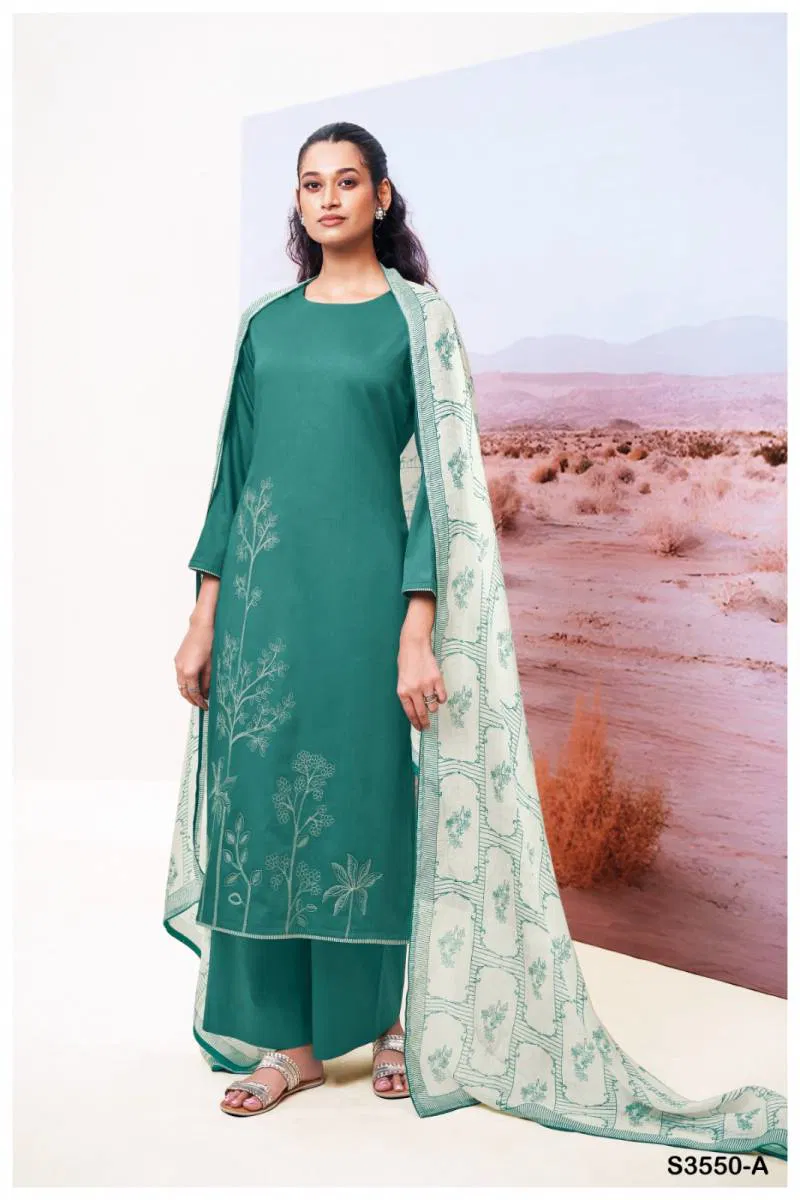 Isheeta By Ganga Cotton Silk Embroidered Salwar Suit Wholesale Clothing Distributors In India