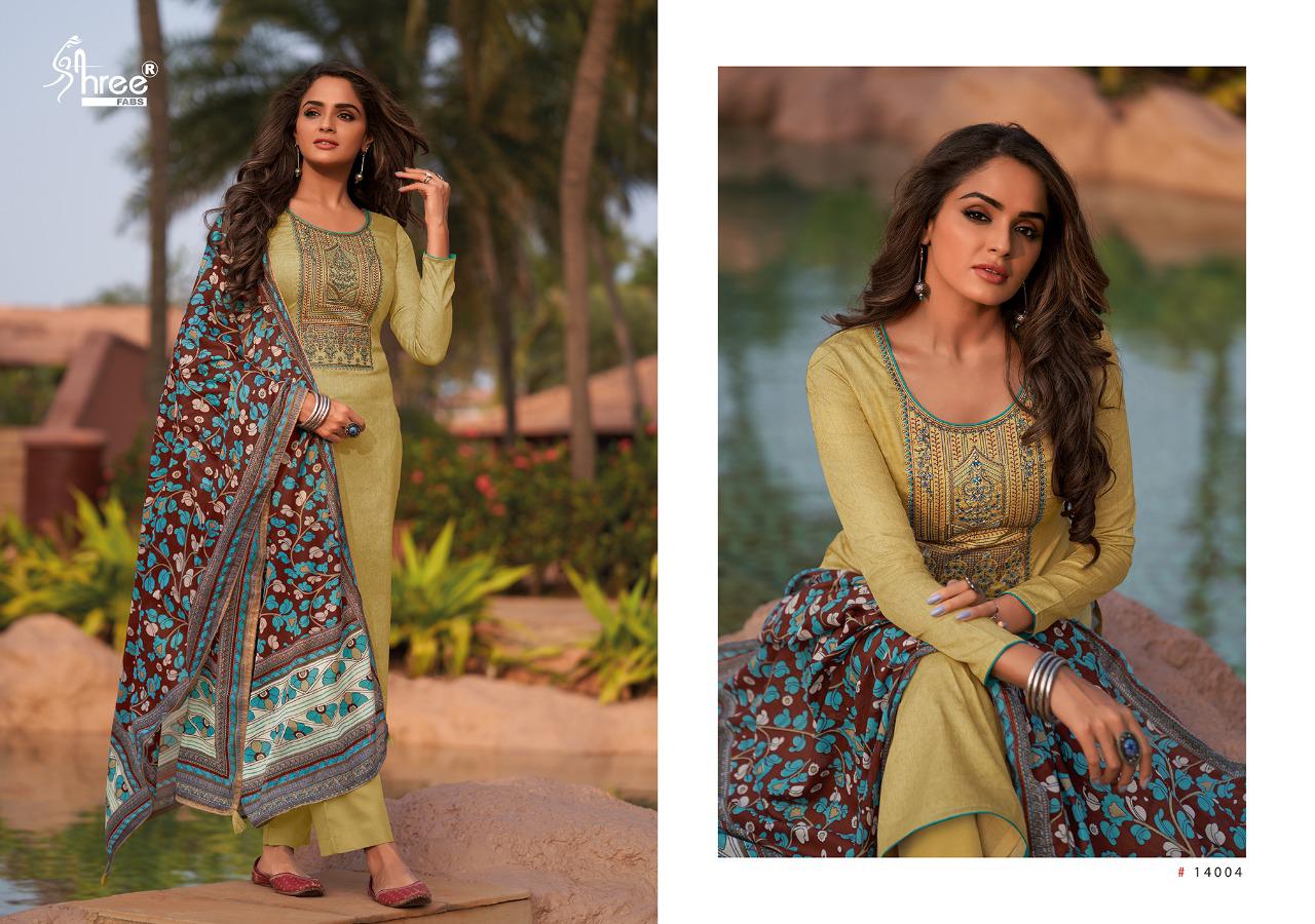 Shree Chevron Fancy Festive Wear Jam Cotton Print With Exclusive Self Embroidery Designer Dress Material Collection
