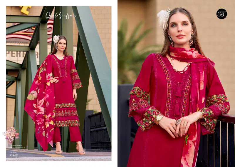 Majestic By Belliza Roman Silk Embroidered Dress Material Wholesale Clothing Distributors In India