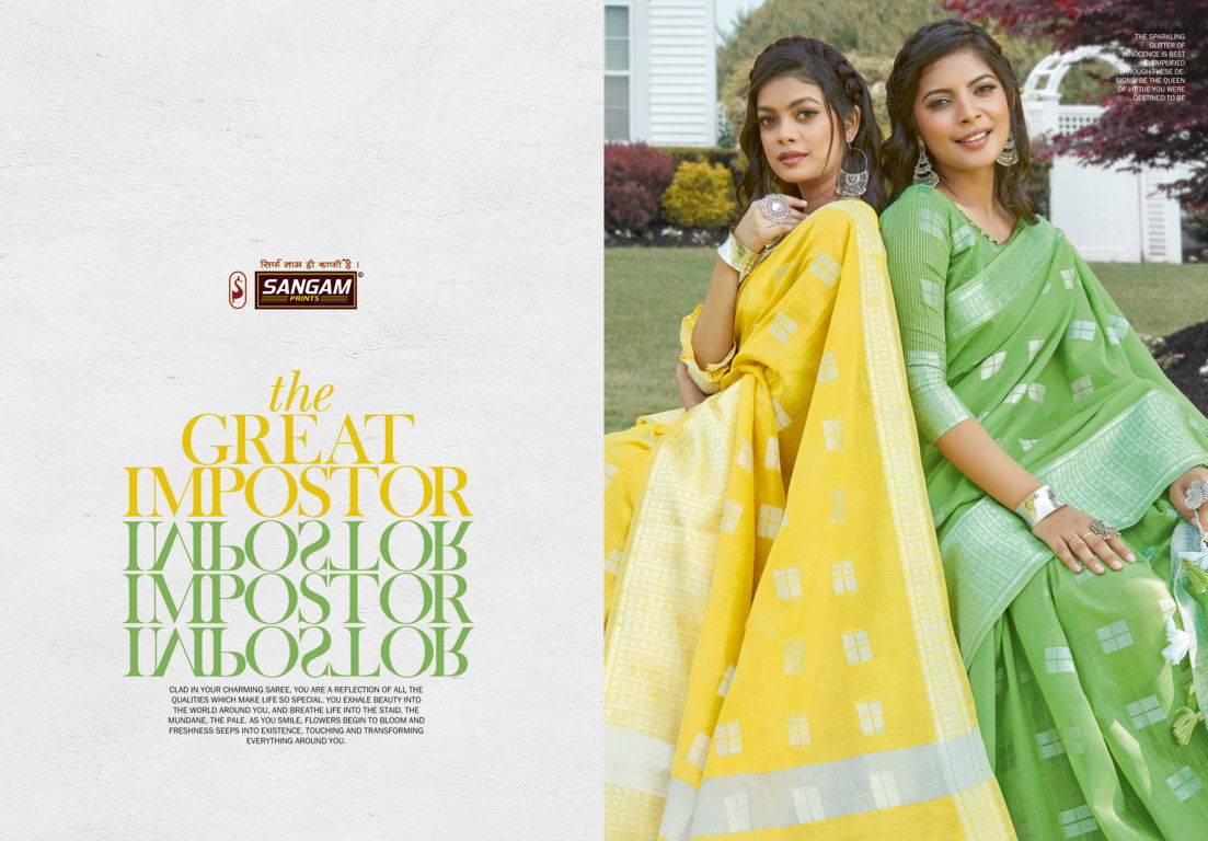 Sangam Blueberry 2 Linen latest fancy Designer casual Wear Cotton Printed Sarees Collection
