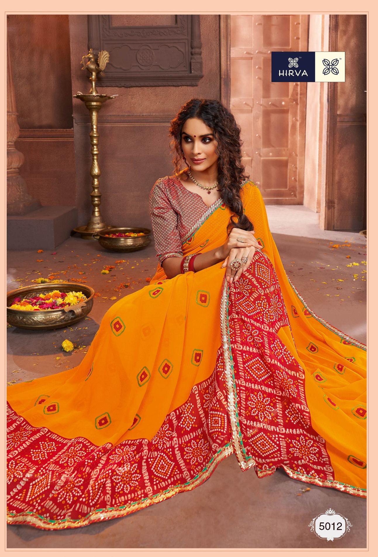 Hirva Latest Bandhani Style Designer Saree Collection 