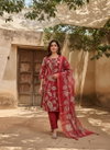 Naisha K 354 Vetican Print Work Kurti With Pant And Dupatta Wholesalers In Delhi