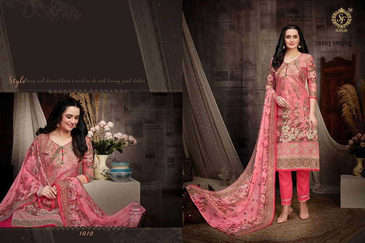 Sf Gold Delhi 6 Latest Printed Regular Wear Premium Cotton Dress Materials Collection
