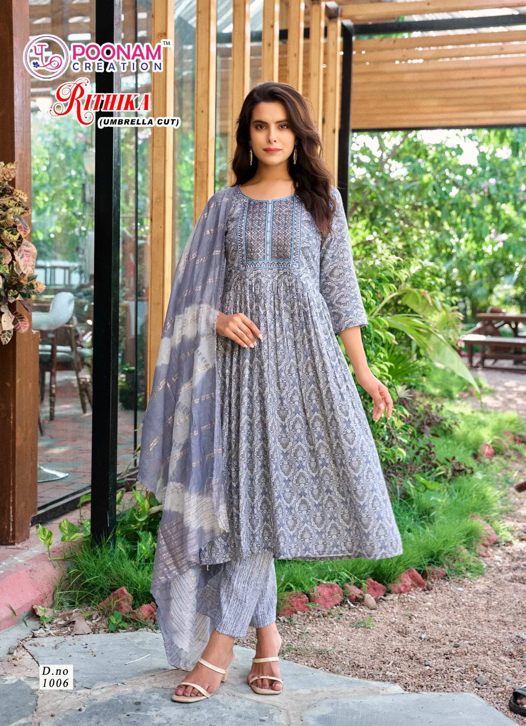 Rithika By Poonam Capsule Foil Printed Kurti Bottom With Dupatta Exporters In India