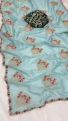 1296 Beautiful Designer Gold Crush Silk Embroidery Saree Suppliers In India
