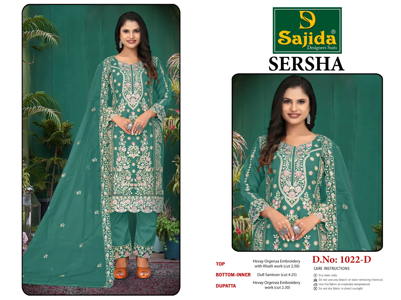 Sersha by Sajida Organza Wholesale Pakistani Salwar Kameez In India
