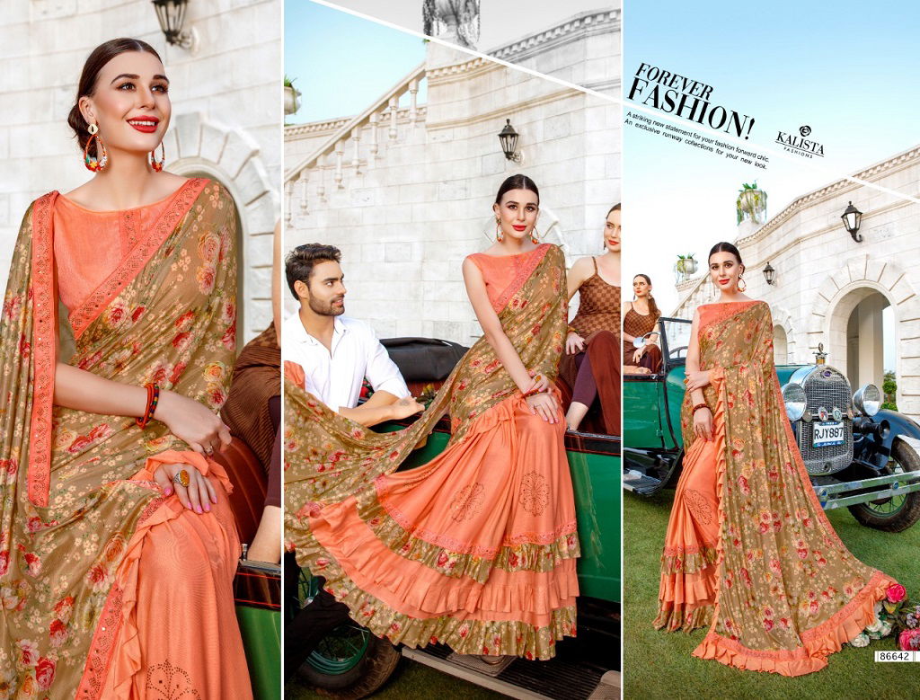 Kalista Khushi Latest Designer Party Wear Wedding Wear Flur Border Vischitra Silk Saree Collection 