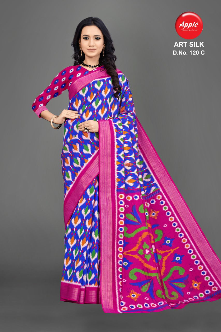Apple Art Silk 120 Exclusive Designer Regular Wear Art Silk Saree Collection
