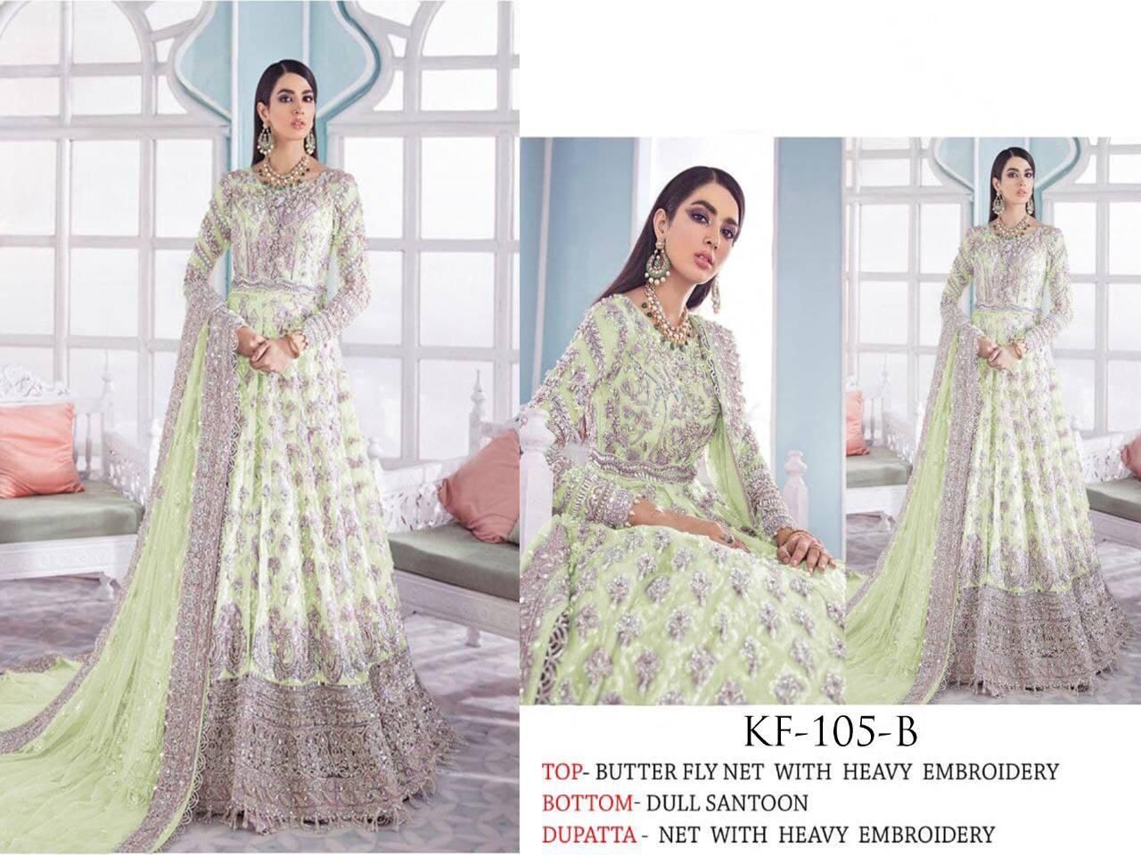 KF 105 Heavy Net Embroidery Pakistani Suits Catalog