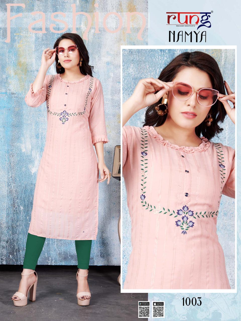 Rung Namya Latest Ethnic Wear Masleen Designer Kurtis Collection
