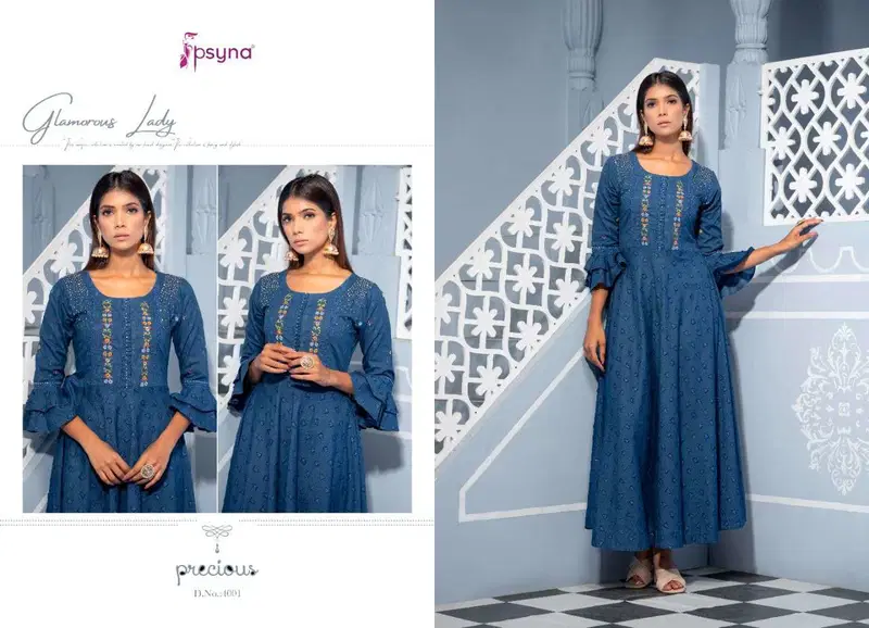 Precious Vol 4 By Psyna Cotton Designer Gown Best Wholesale Shop In Surat
