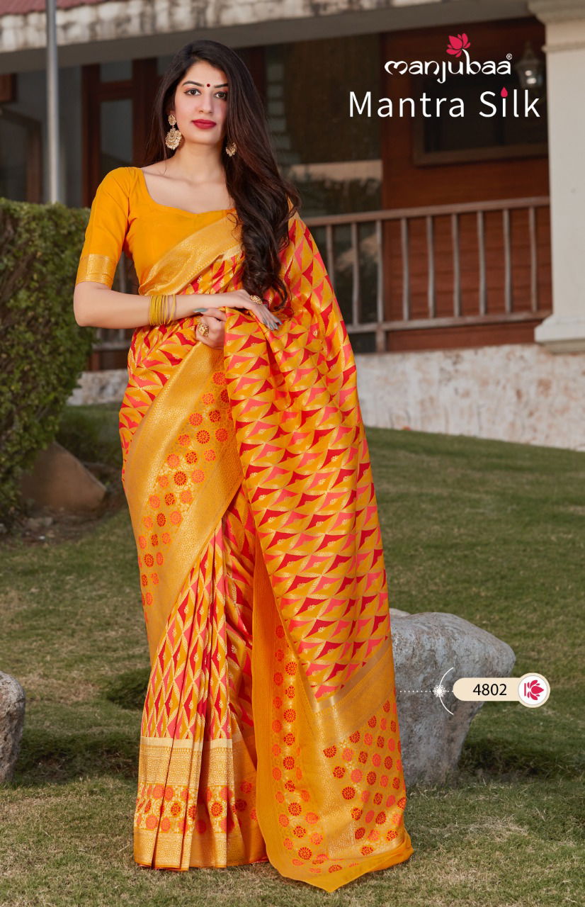 Manjubaa Mantra Silk Latest Fancy Designer Festive Wear 	Banarasi Silk Sarees Collection
