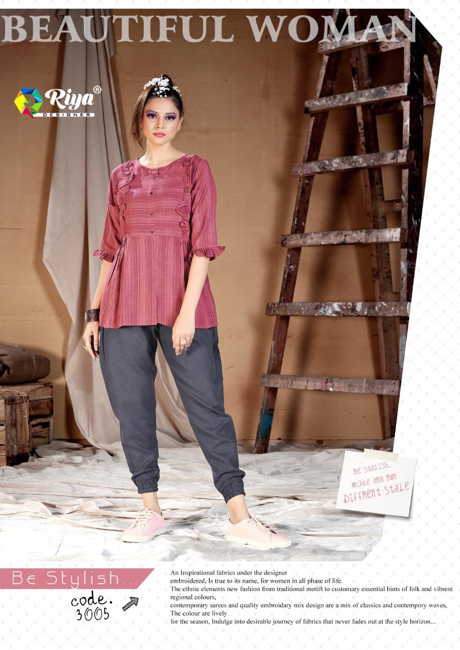 RIYA WESTERN Latest Fancy Casual Wear Handloom Cotton And Stripes With Rayon Stripes Top Collection