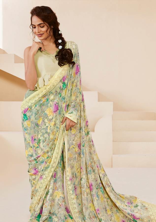 Shangrila Kamini Vol-14 Launch Latest Designer Daily Wear Georgette Saree With Kalakari Border 