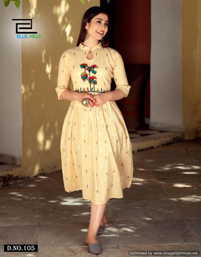 Blue Hills Sugar 1 Ethnic Wear Rayon Designer Long Printed Kurti Collection