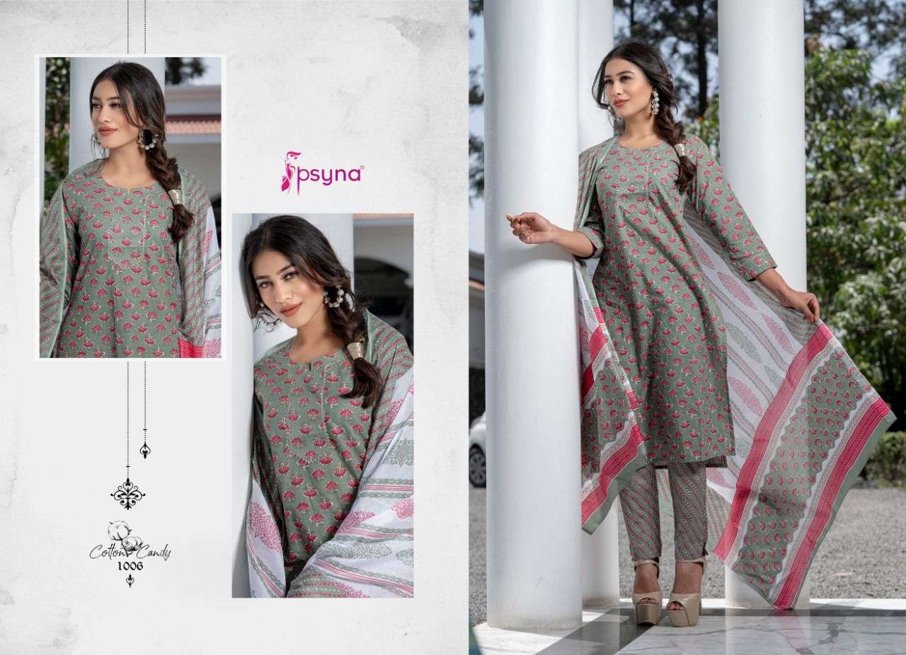 Cotton Candy By Psyna Printed Kurti With Bottom & Dupatta Wholesale Online