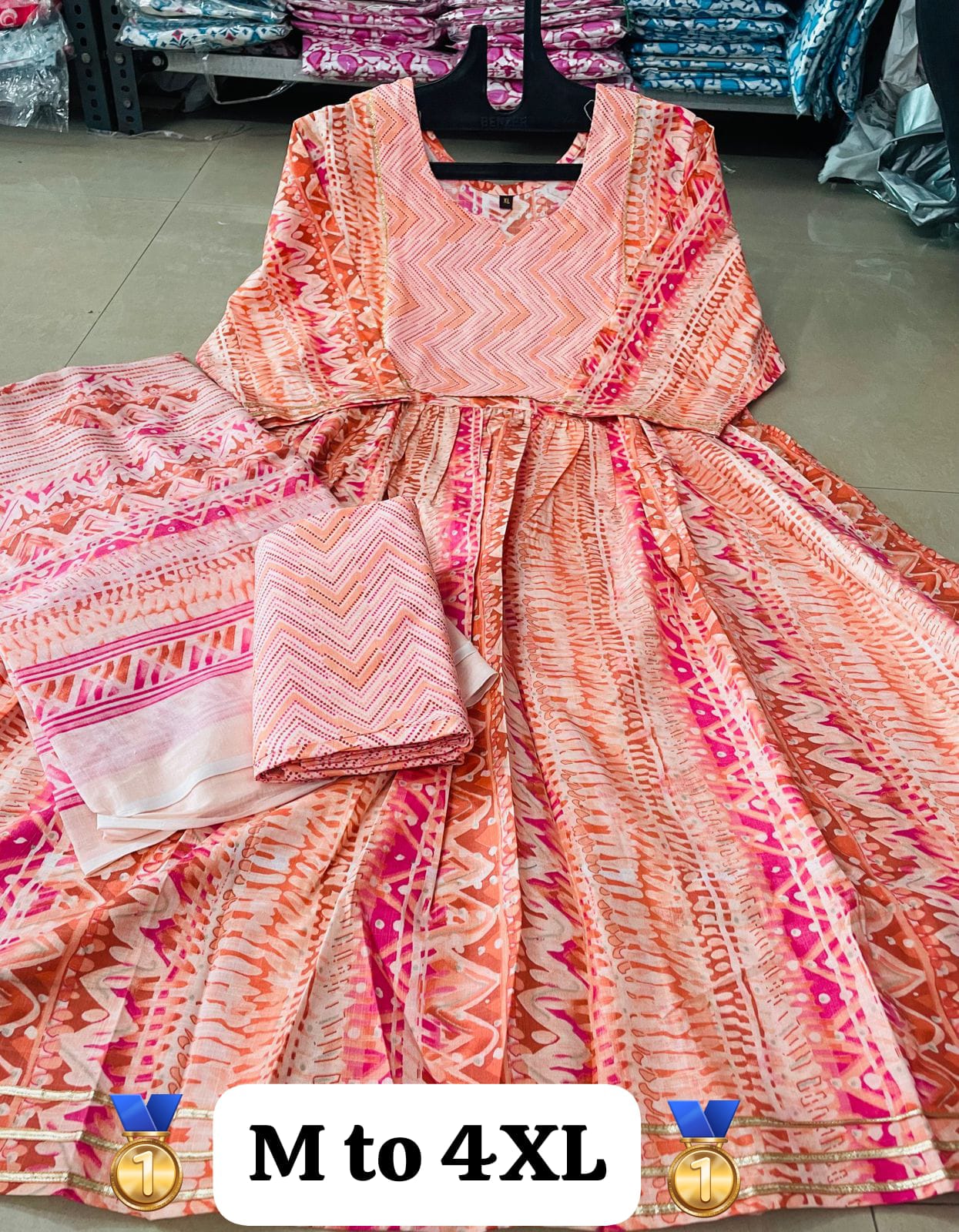 Virat Cotton Printed Anarkali Kurti With Bottom Dupatta Catalog
