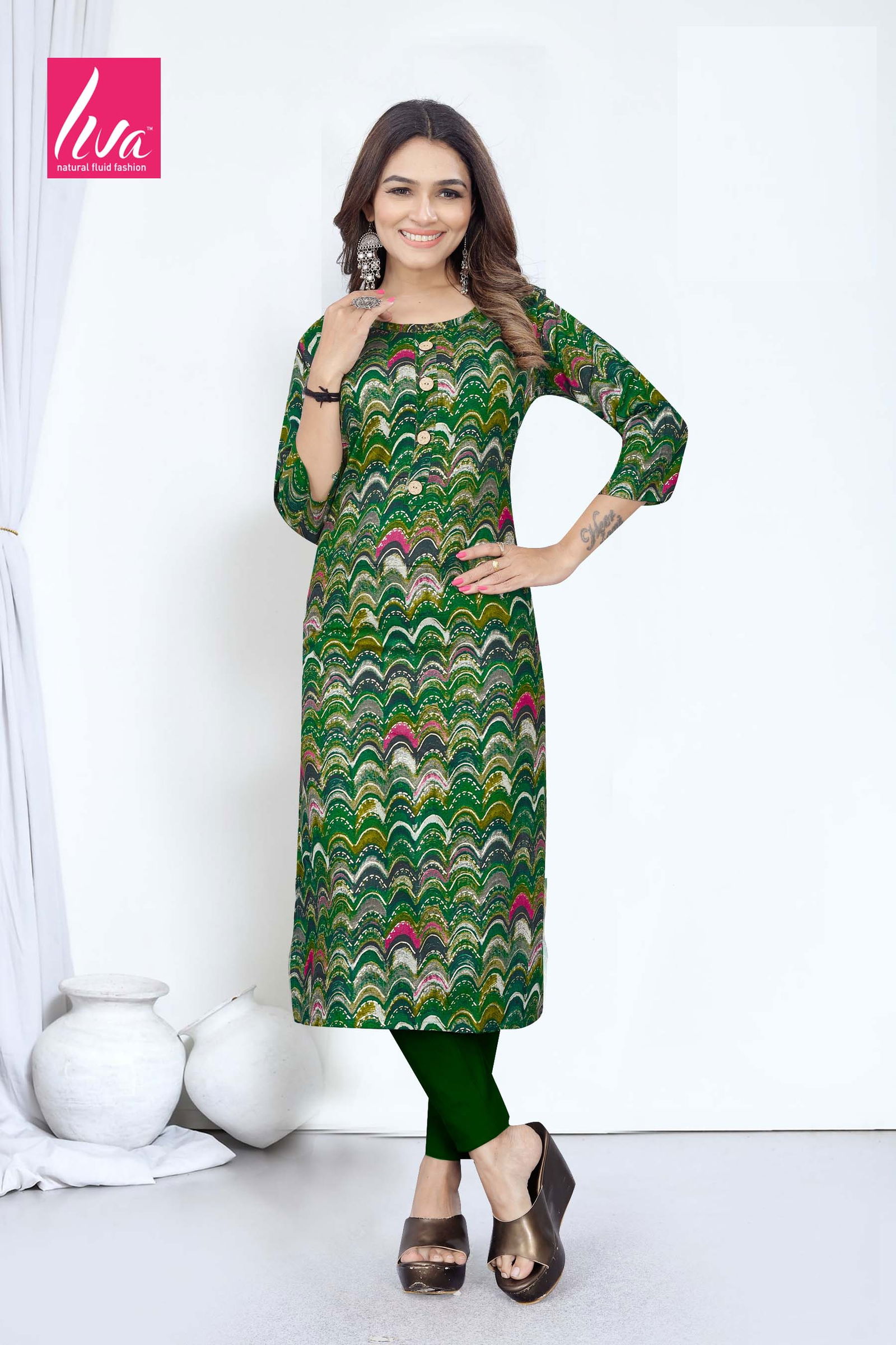 3 Selvi Ultra Premium Rayon Foil Printed Wholesale Kurti Suppliers In India