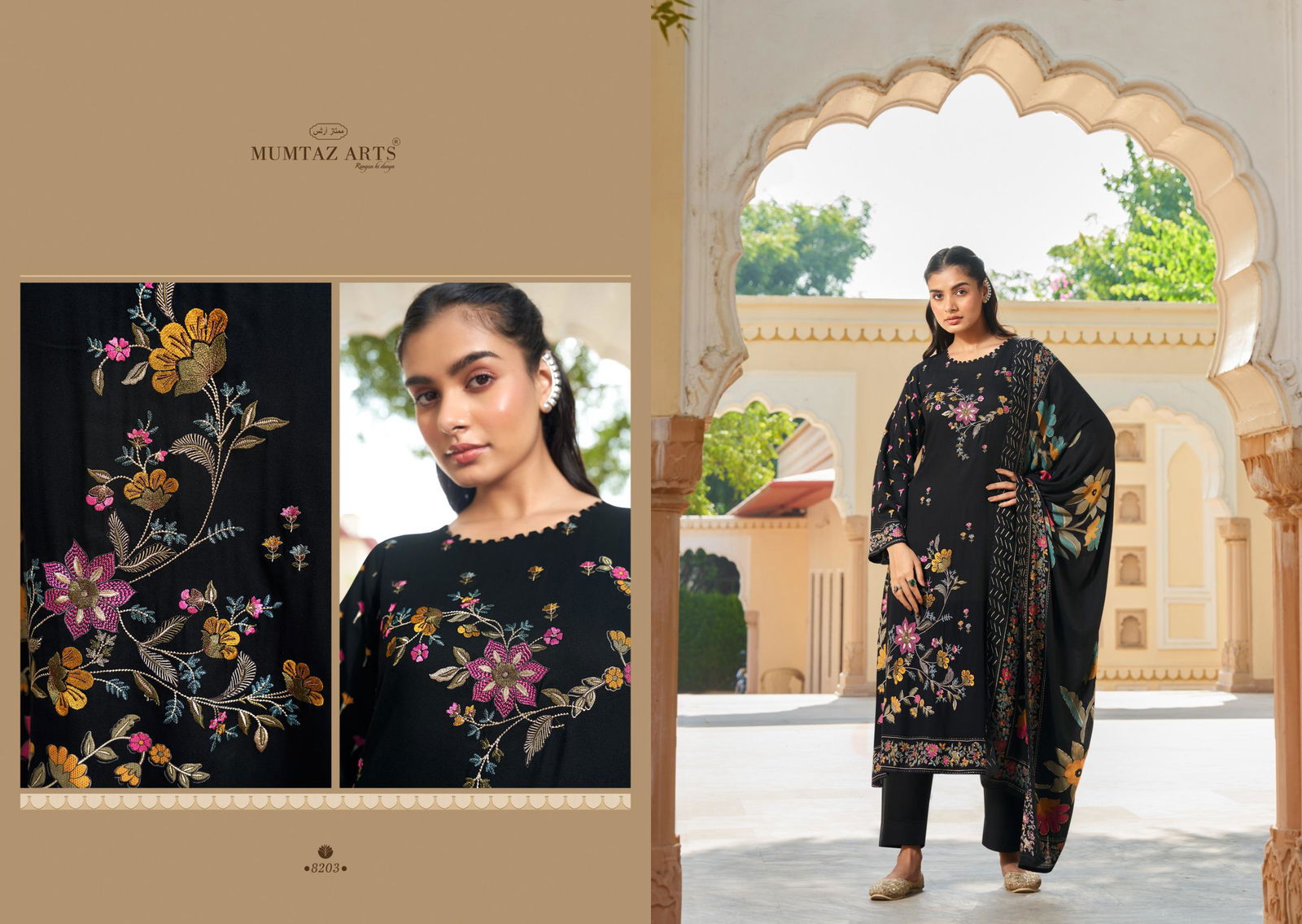 Rosy By Mumtaz Pashmina Printed Dress Material Orders In India