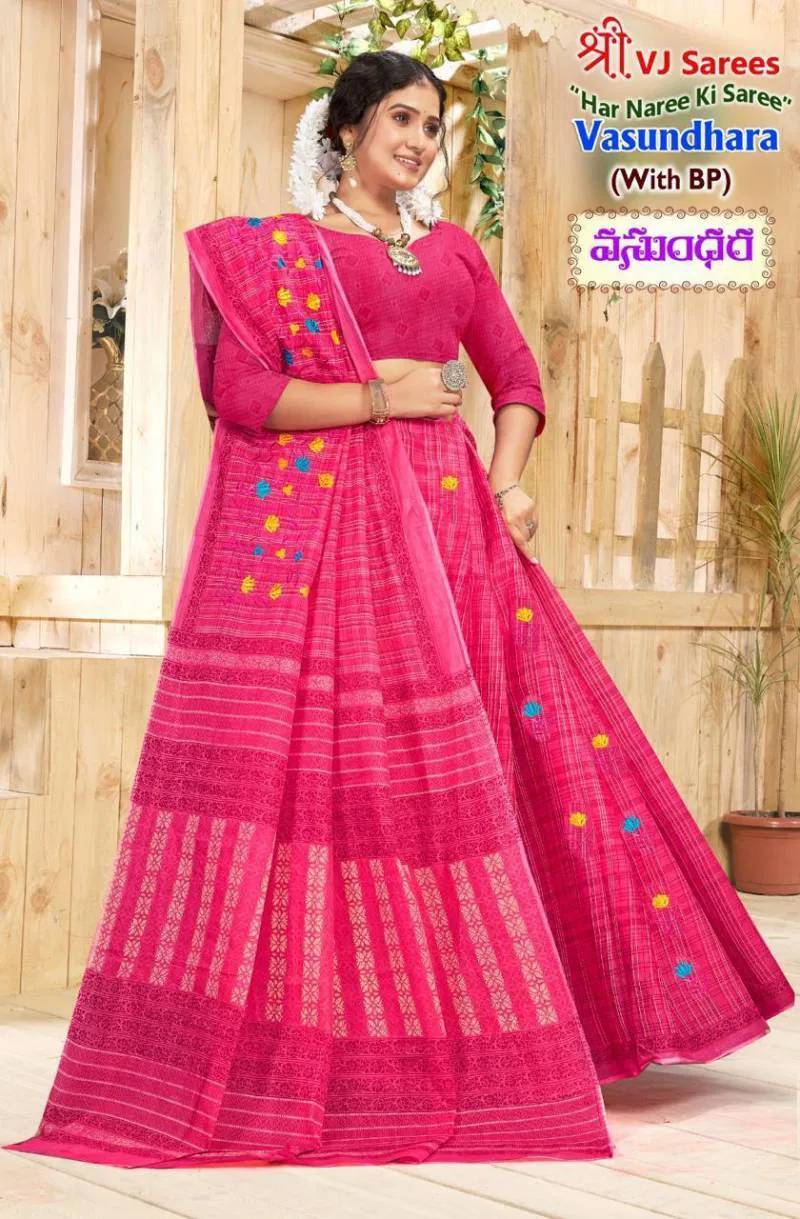 Vasundhara Vol 01 By Vj Festive Wear Fancy Cotton Saree Wholesale Market In Surat