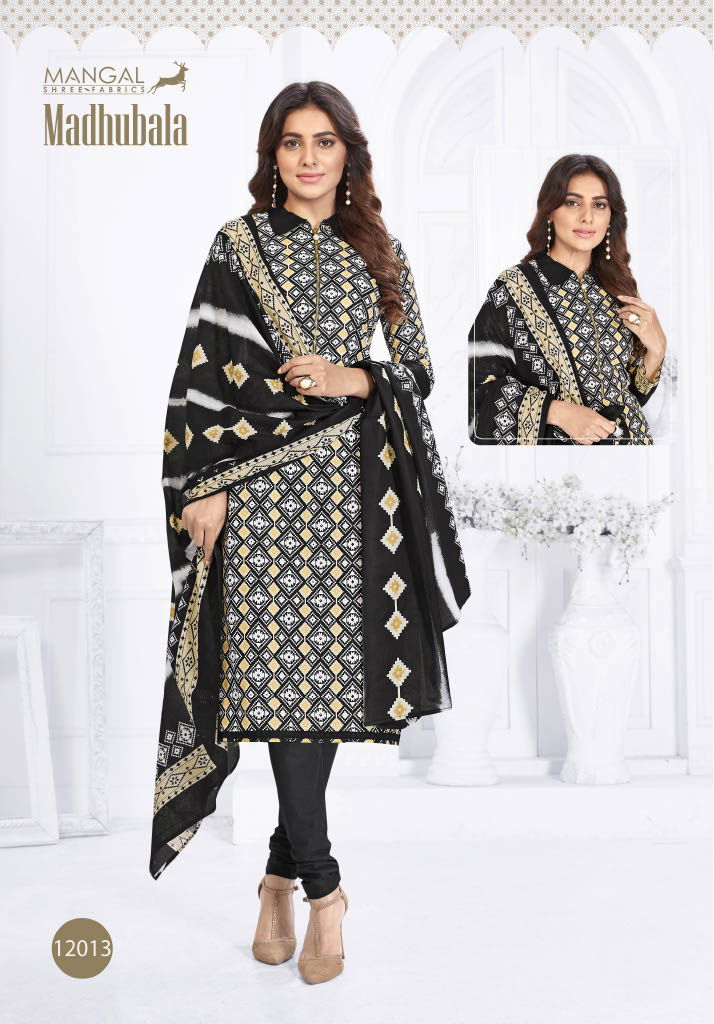 Mangal Shree Madhubala 12 Printed Designer Cotton Daily wear Dress Material Collection
