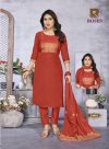 Roses By Raashi Roman Silk Kurti With Bottom Dupatta