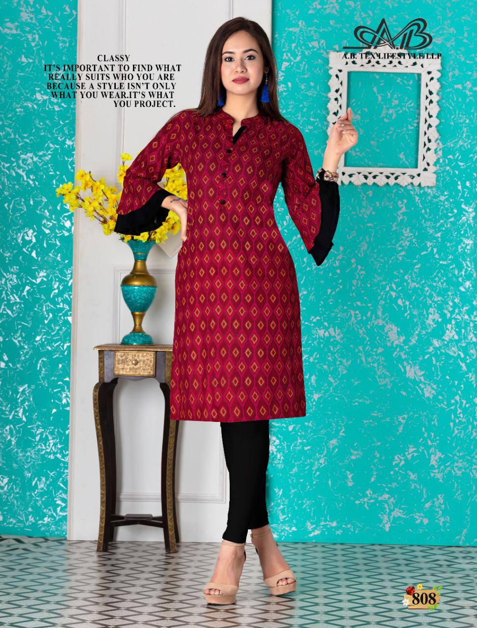 AB Sarika Latest Fancy Designer Printed Kurtis Collection