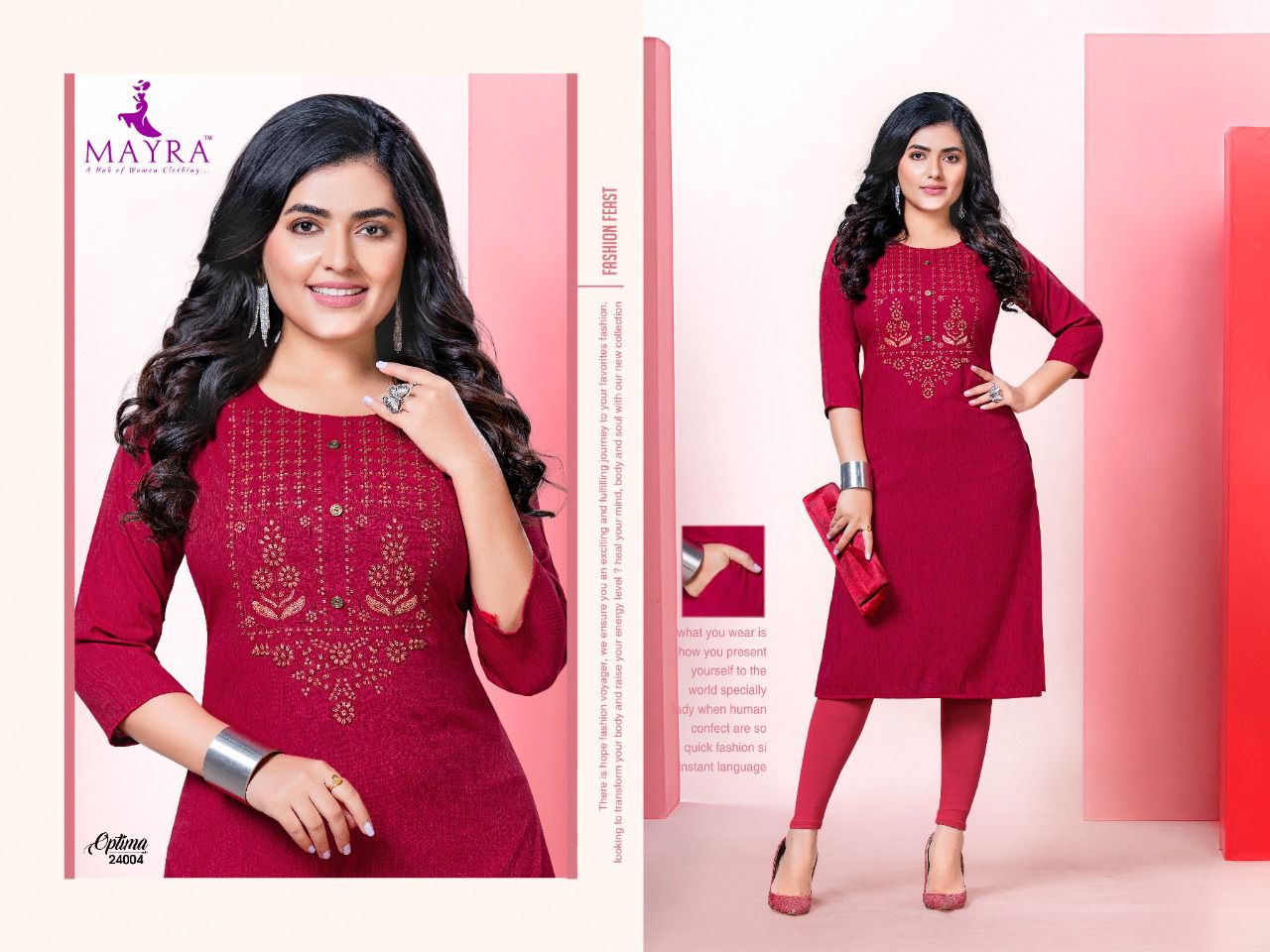 Mayra Optima Rayon Sequence Designer Ethnic Wear Kurtis Collection
