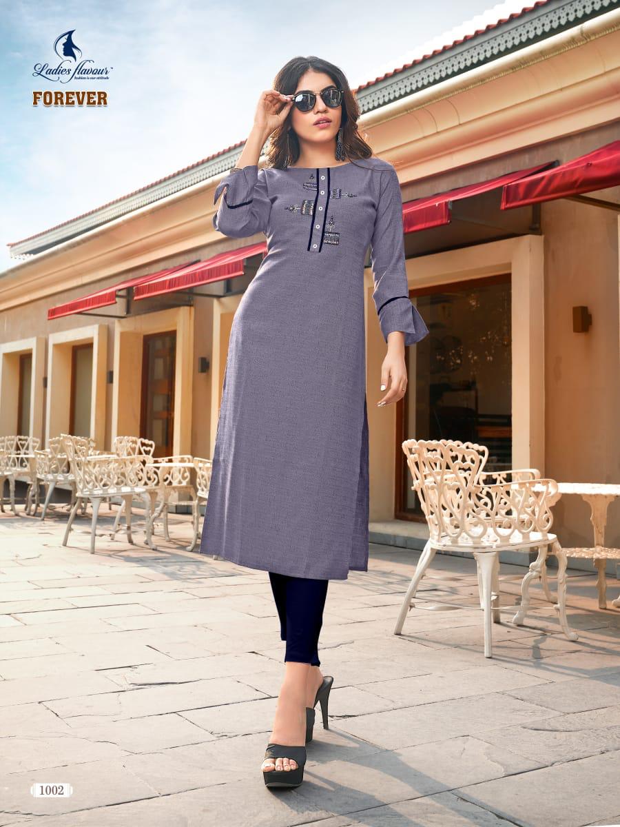 LADIES FLAVOUR FOREVER Latest Designer Festive Wear Fancy Rayon Weaving Pattern With Hand work Heavy Kurtis Collection 