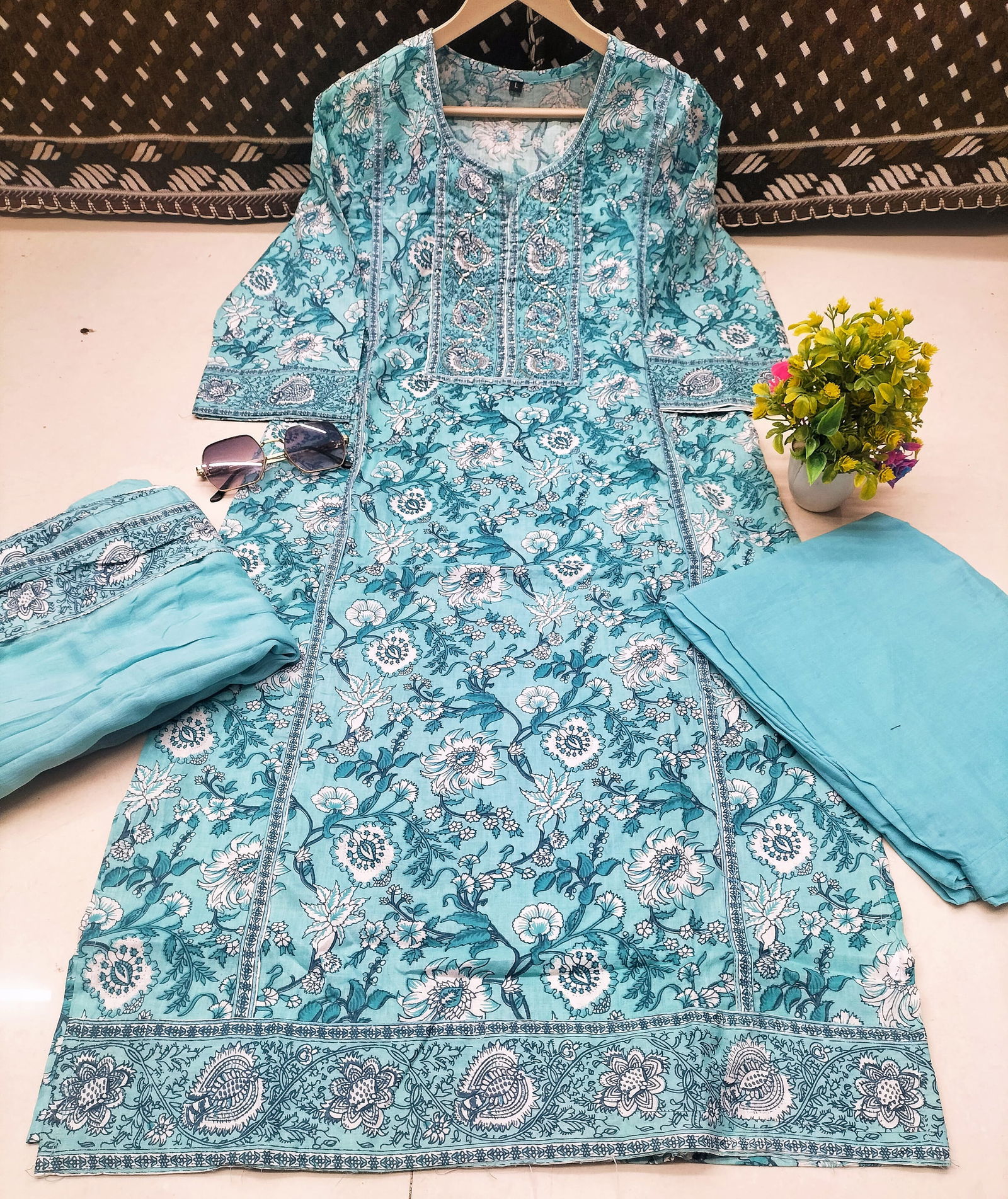 Kalaai Designer Cotton Printed  Kurti With Bottom Dupatta Manufacturers