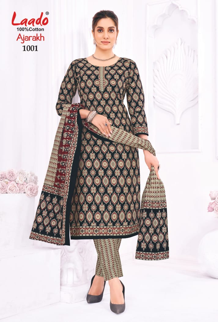 Ajarakh Vol 1 By Laado Cotton Printed Dress Material Wholesale Suppliers In Mumbai