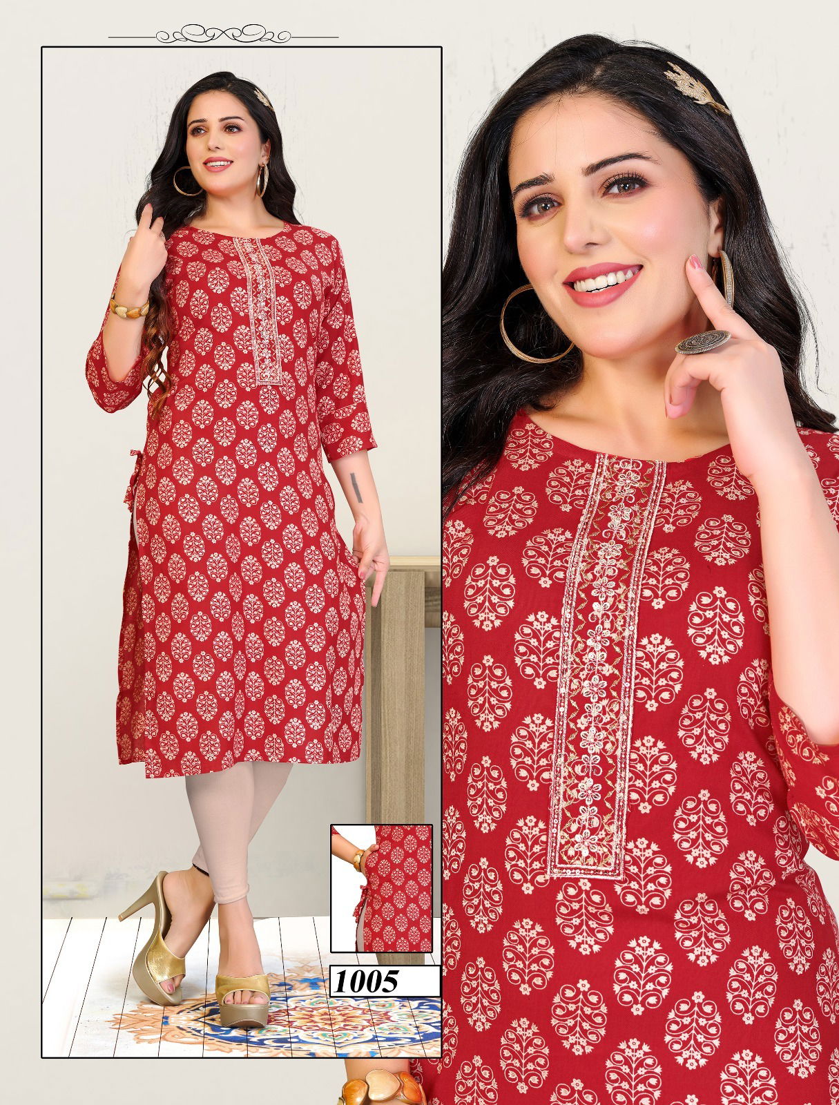 Jlf Beauty Gorgeous 5 Rayon Foil Printed Kurtis Wholesale Shop In Surat