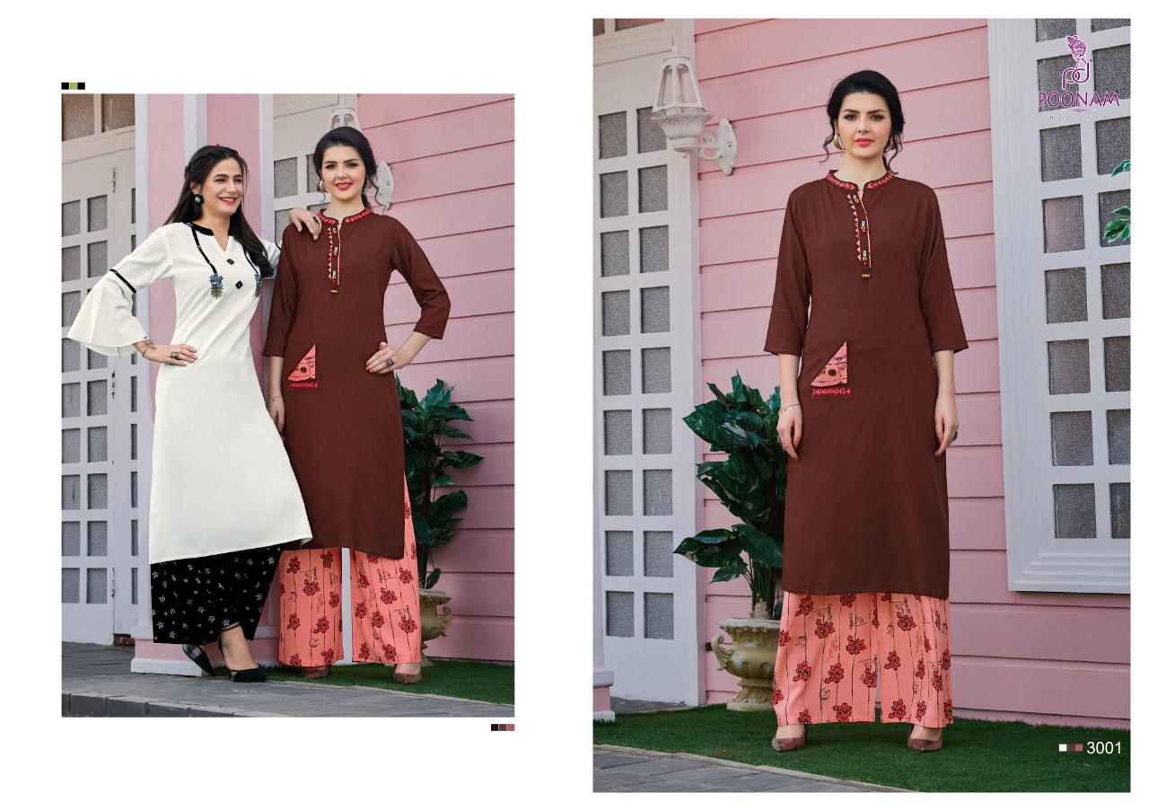Poonam Designer Silai Party Wear Designer Plazzo Kurti Collection at Wholesale Price