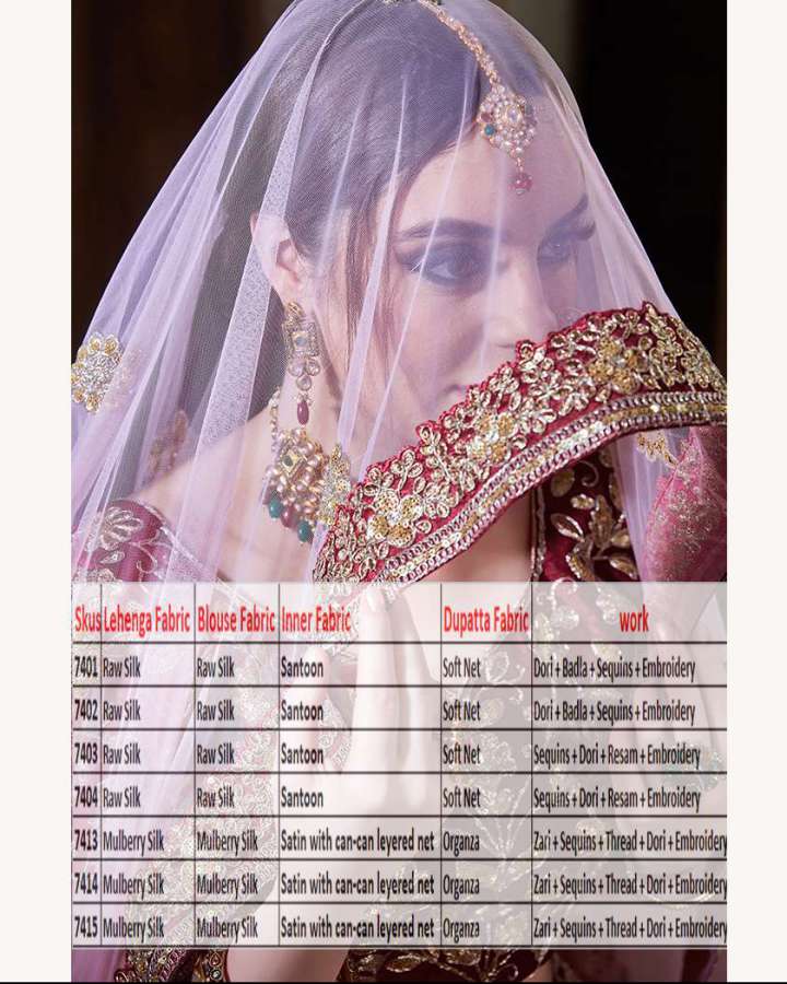 Latest Designer Wedding Wear Heavy Embroidery Work Lehenga Choli 