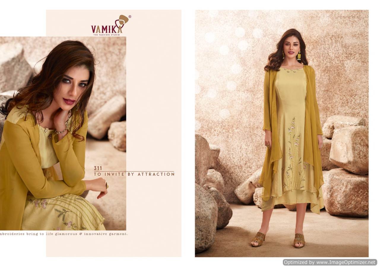 Vamika Upstylish 2 Latest fancy Designer Ethnic Wear Pure Viscose Maslin Silk Designer Kurti Collection
