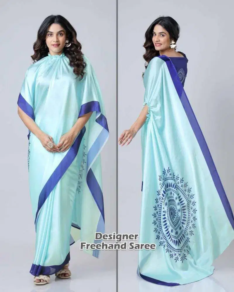 Kc 888 Digital Printed Crepe Silk Ready To Wear Saree Wholesale Market 