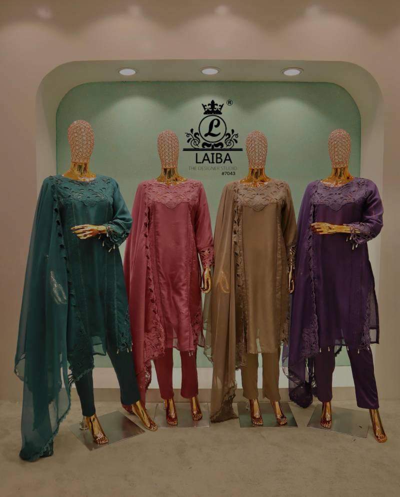Laiba Am 7043 Organza Pakistani Ready Made Suits Wholesale Clothing Distributors In India