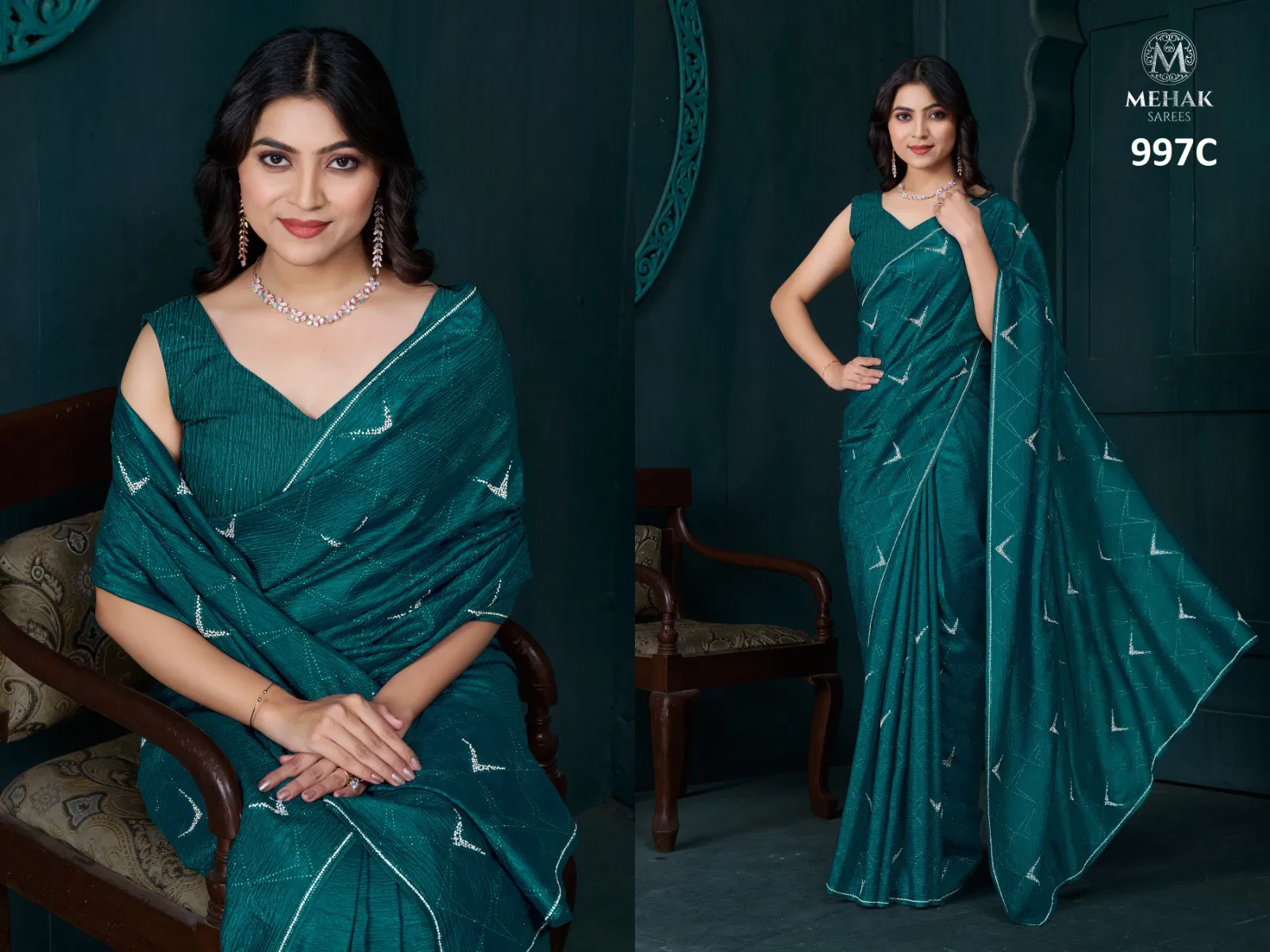 Mehek 997 A To F Crepe Silk Designer Wholesale Saree Suppliers In Mumbai