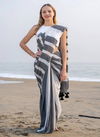 Kz Stripe Cotton Saree 1 Maslin Cotton Digital Geometric Stripe Printed Saree Exporters In India