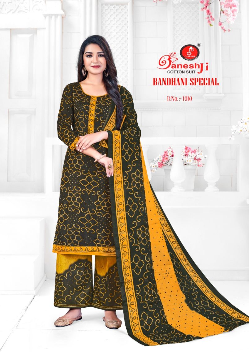 Ganeshji Bandhani Special Casual Daily Wear Cotton Printed Dress Material Collection