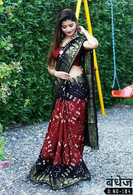 Ssm Dolly Latest Fancy Designer Bandhani Art Silk Bandhej Saree Collection
