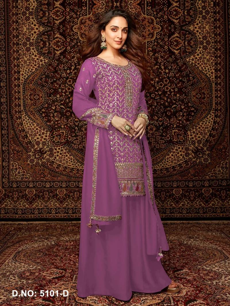 Kiara 5101 A To E Chinon Embroidered Salwar Suits Wholesale Market In Surat
