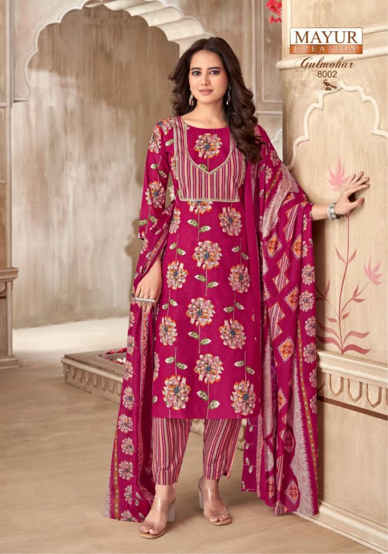 Gulmohar Vol 8 By Mayur Cotton Printed Dress Material Wholesale Clothing Suppliers In India
