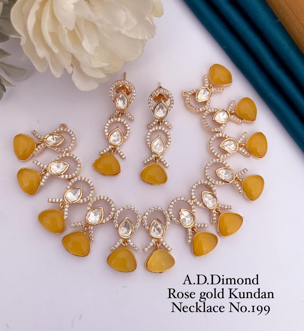 AD Diamond Kundan Necklace Wholesale Market In Surat With Price 