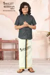 Kesavan By Sangeet Kids Slub Cotton Shirt With Vesti Wholesale In India
