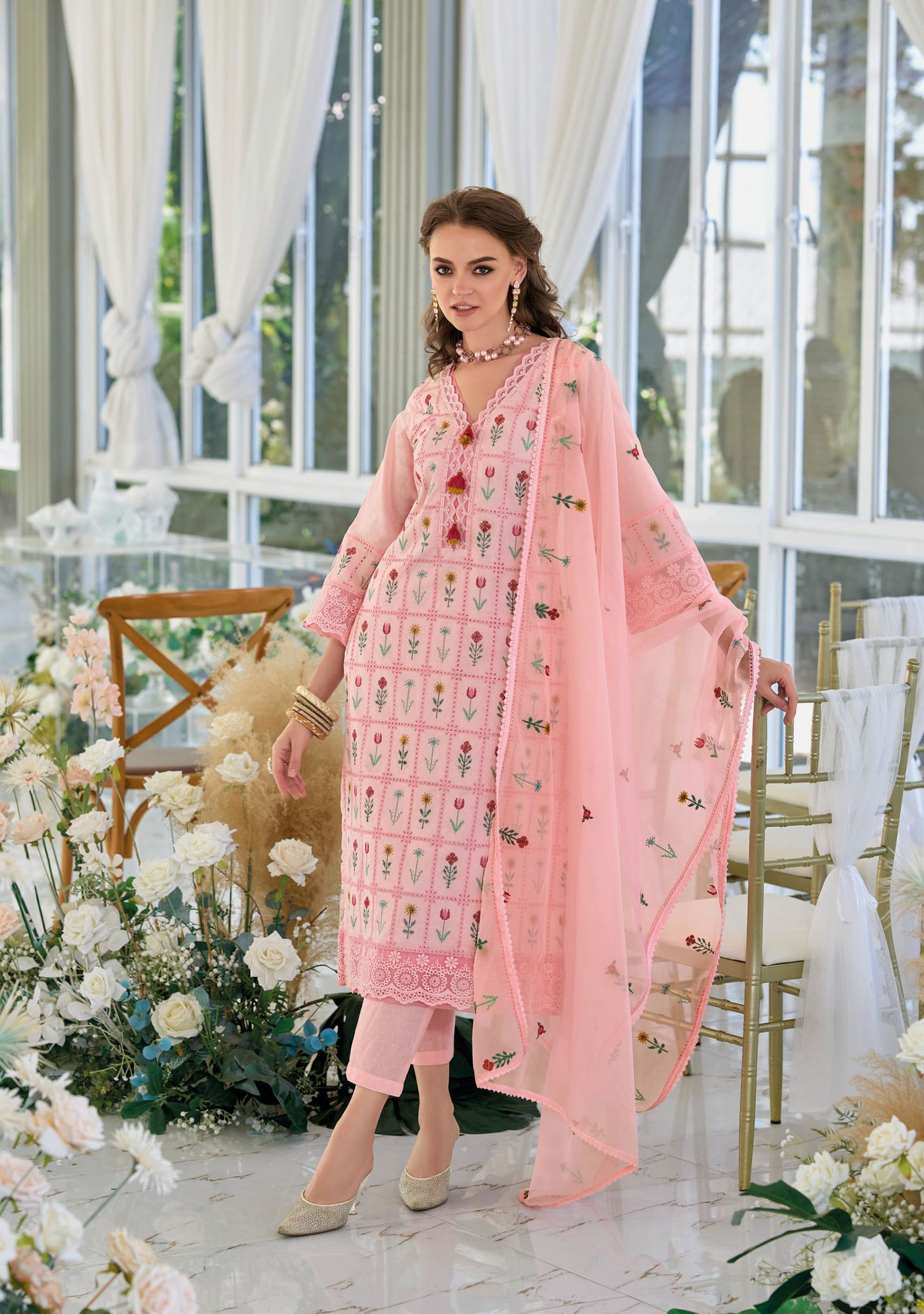 Masuqe By Kailee Pure Cotton Kurti With Bottom Dupatta Wholesale In India